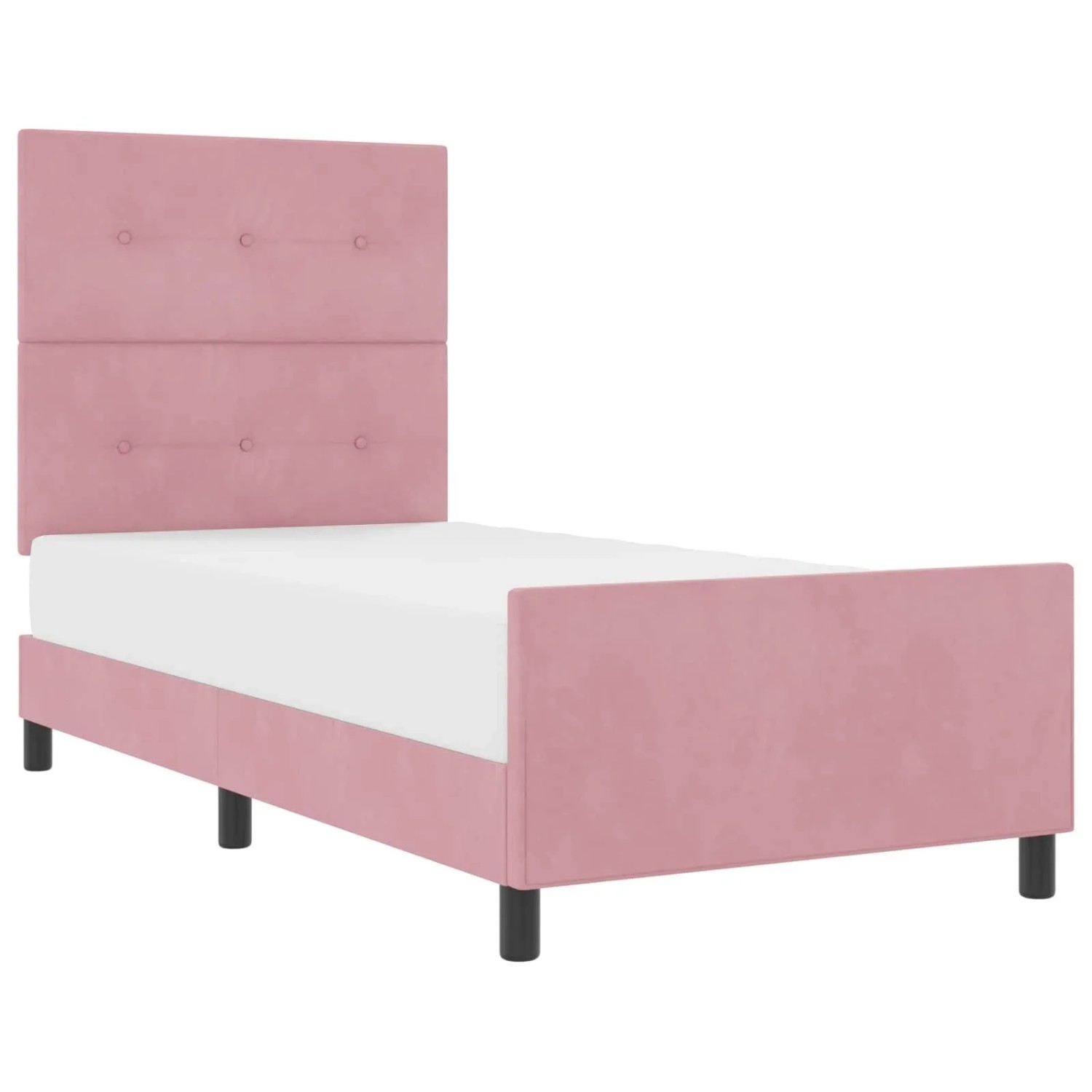 vidaXL Boxspringbett mit Kopfteil Rosa 90 x 190 cm Samt 3344914