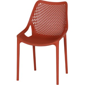 Siena Garden Stapelsessel District in Brickrot, Gartenstuhl mit modernem Design und Lochmuster.