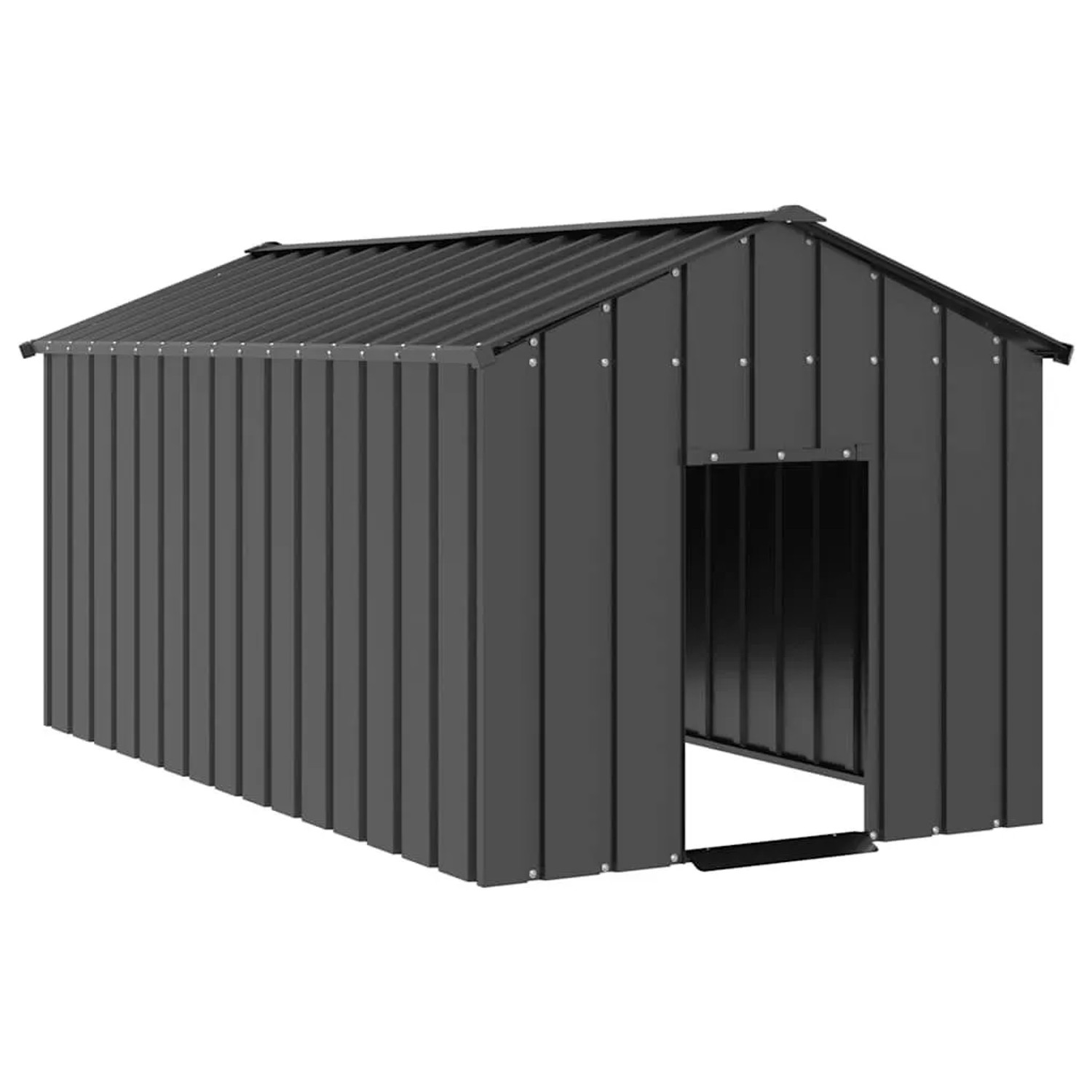 vidaXL Hundehütte mit Dach 114x202x101 cm Verzinkter Stahl 4100921