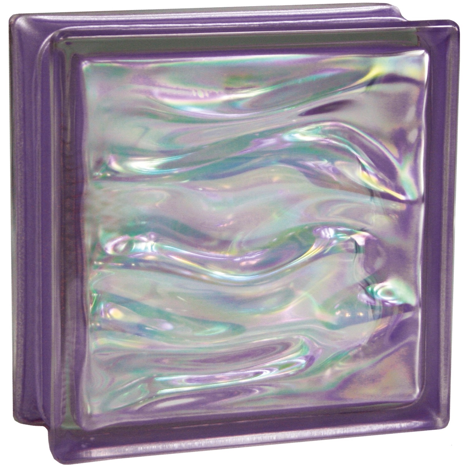 BM Glasstein Aqua Perlmutt Violett 19 cm x 19 cm x 8 cm