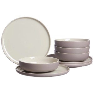 Ritzenhoff & Breker Jasper Tafelservice, 8-teilig, Taupe. Geschirr Set mit Tellern und Schalen.