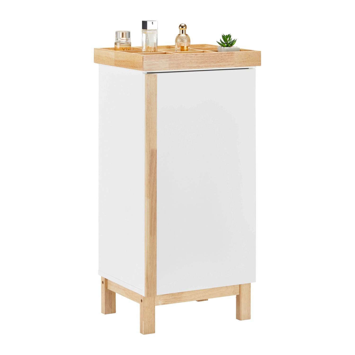 Bessagi Home Unterschrank Rico Weiß/ Naturfarben ca. 42x85x35 cm