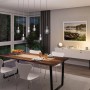 Paulmann E27 LED Leuchtmittel ST64 7,5W im Industrial Look über Esstisch.