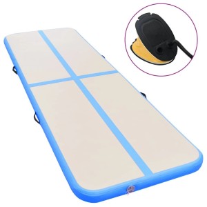 vidaXL Aufblasbare Gymnastikmatte mit Pumpe 300x100x10 cm PVC Blau 91913