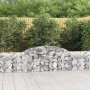 vidaXL Gabionen mit Hochbogen, 15er Set, 300x30x60/80 cm, aus verzinktem Eisen, gefüllt mit Steinen.
