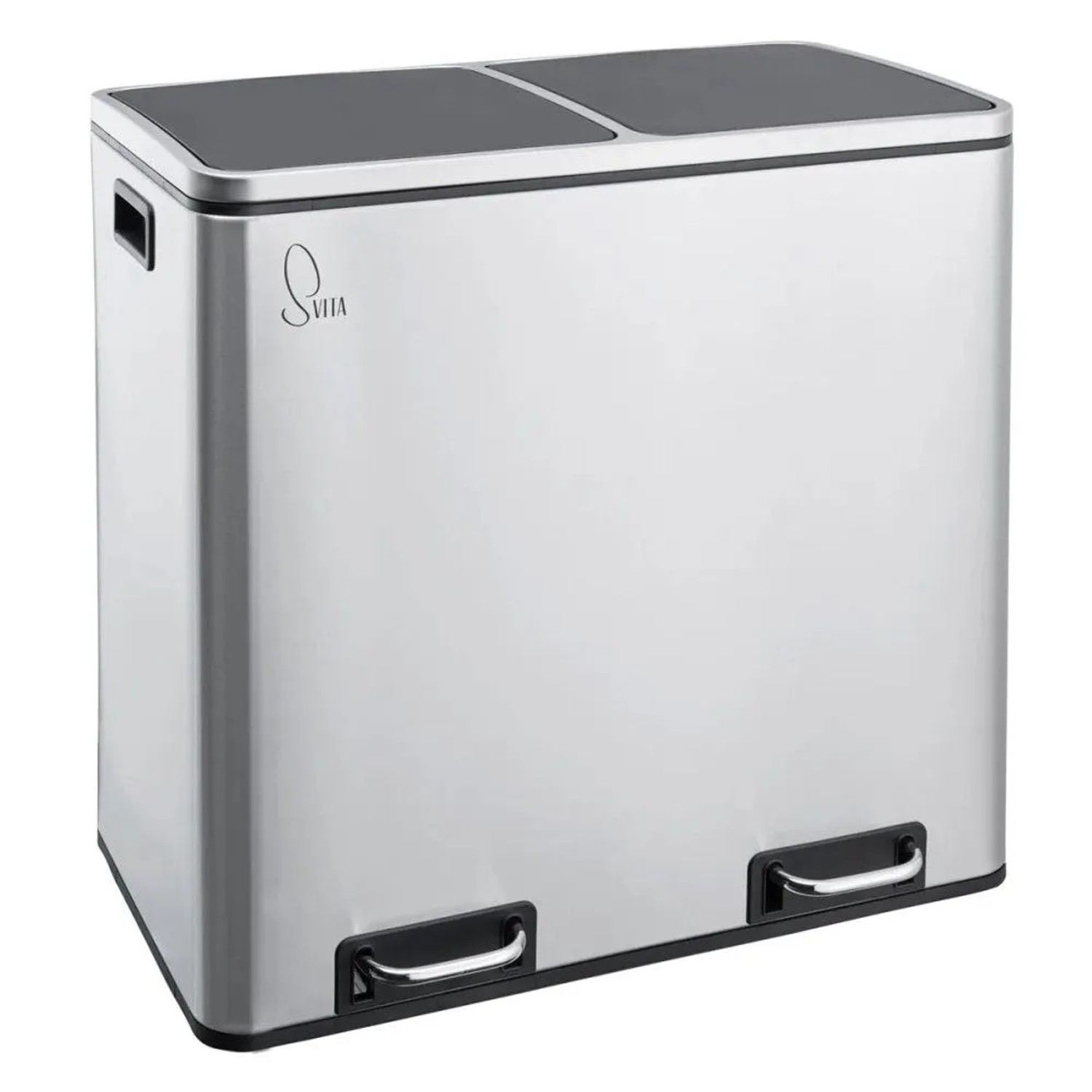 Svita TM2X24 Treteimer 48 Liter Abfalleimer Inneneimer Trennsystem Silber