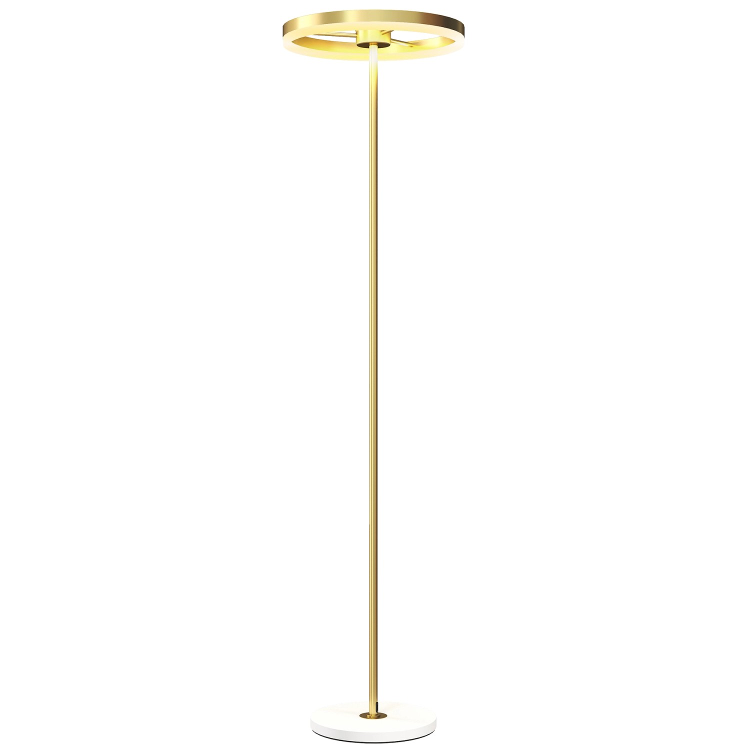 HOMCOM Stehlampe Metall Acryl 40L x 40B x 157,5H cm Gold