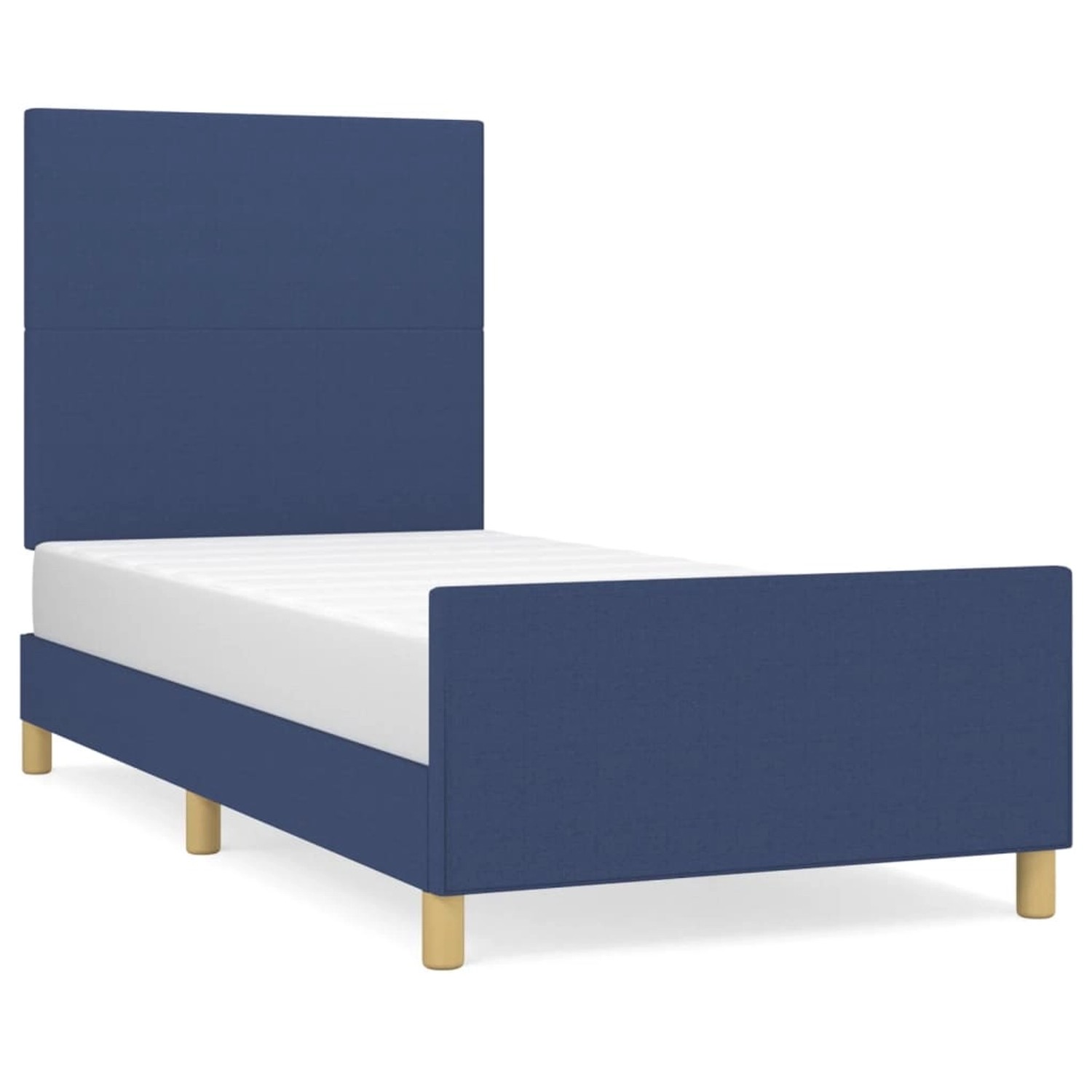 vidaXL Bettgestell mit Kopfteil Blau 100x200 cm Stoff Modell 21398145 günstig online kaufen