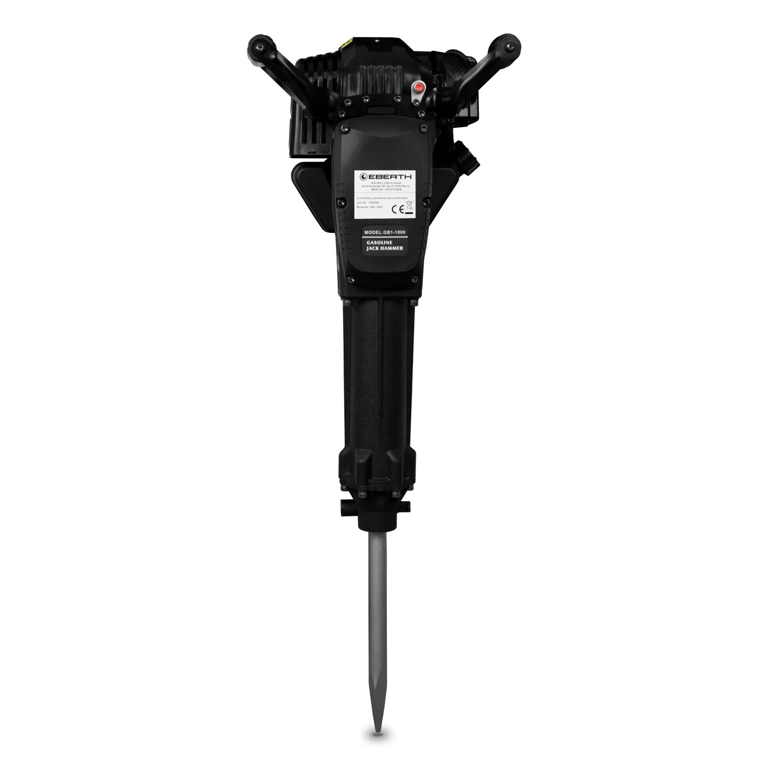 EBERTH Abbruchhammer Benzin, 2.5PS, 52ccm, mit Spitzmeißel. Ideal für Abbrucharbeiten.