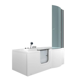 AcquaVapore Seniorendusche und Wanne S12D-EH-AIR-L 170x85 mit Tür und Duschabtrennung.