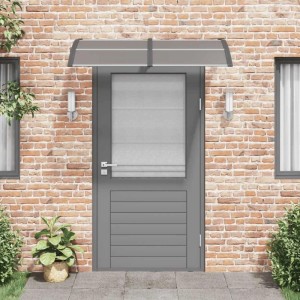 Schwarzes vidaXL Türvordach 150x100 cm aus Polycarbonat schützt den Eingangsbereich.