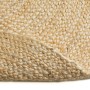 Detailansicht des runden, creme-farbenen Teppichs Luxor Living Ivo Ø 60 cm aus Jute, geflochten.