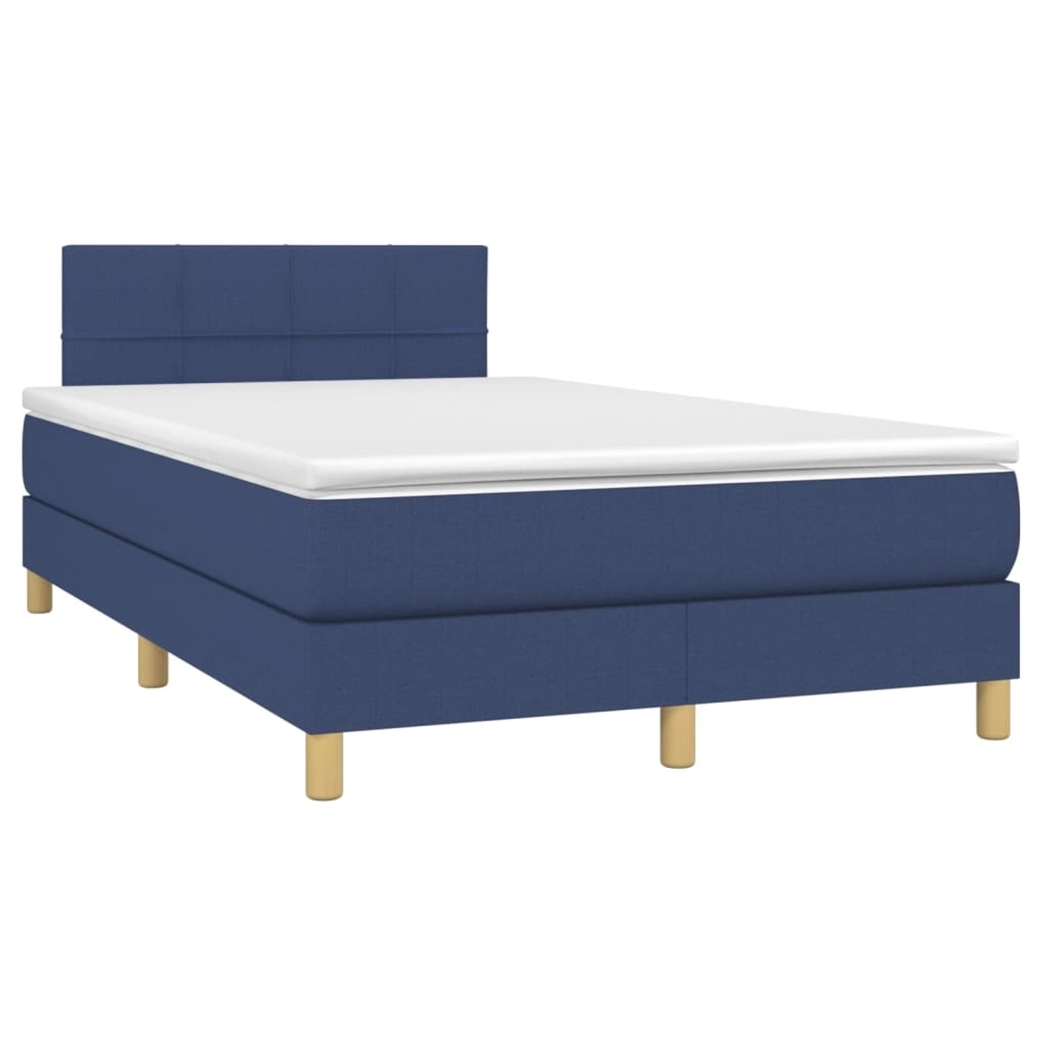 vidaXL Boxspringbett mit Matratze & LED Blau 120x200 cm Stoff 3133707 günstig online kaufen