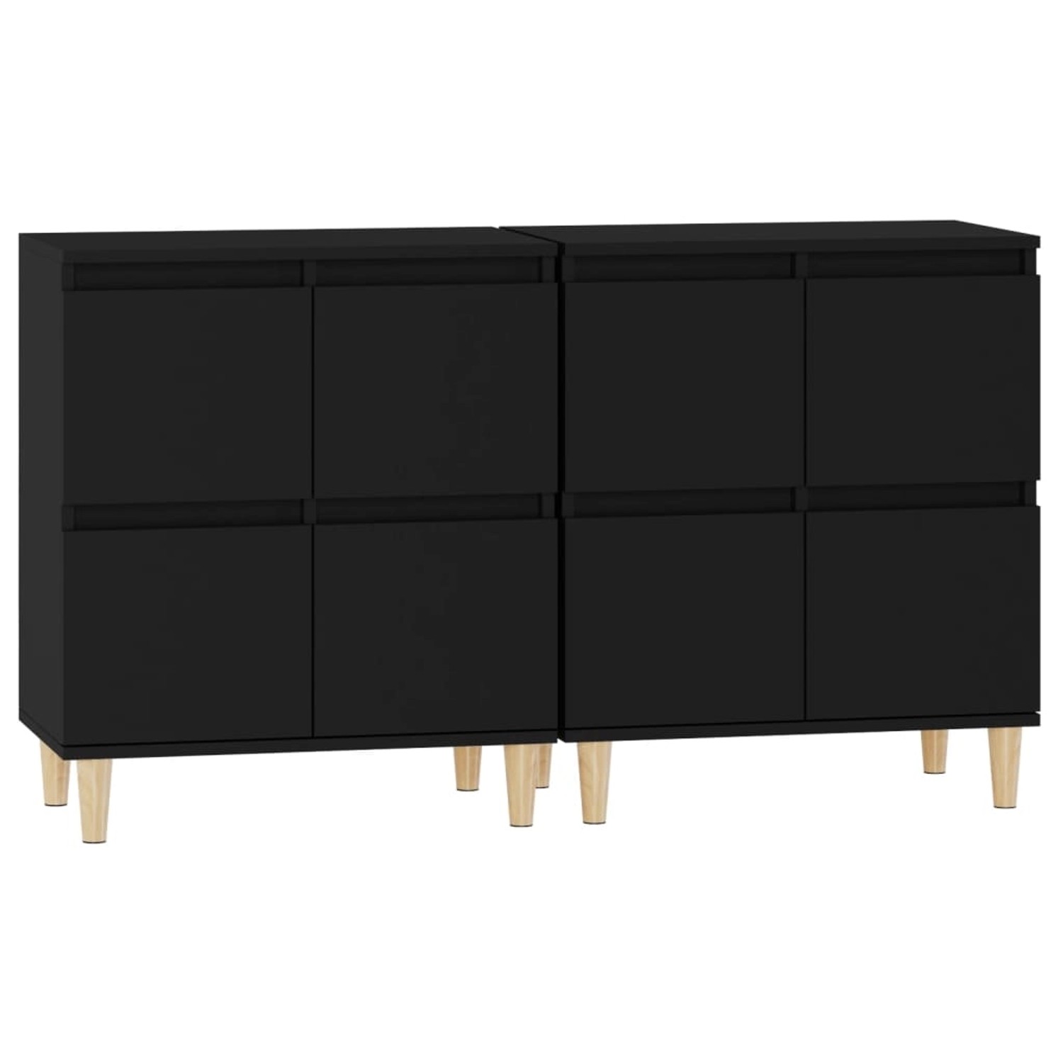 vidaXL Sideboards 2 Stk Schwarz 60x35x70 cm Holzwerkstoff 3185752