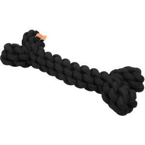 Schwarzes Ebi Hundespielzeug Dente L, 30 cm, Knochenform, aus Baumwolle.