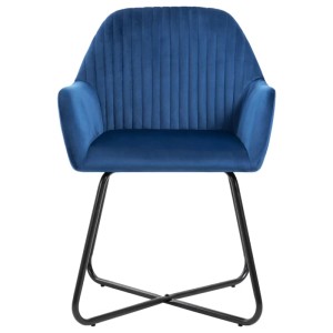 vidaXL Esszimmerstühle 6 Stk Blau Samt 277006
