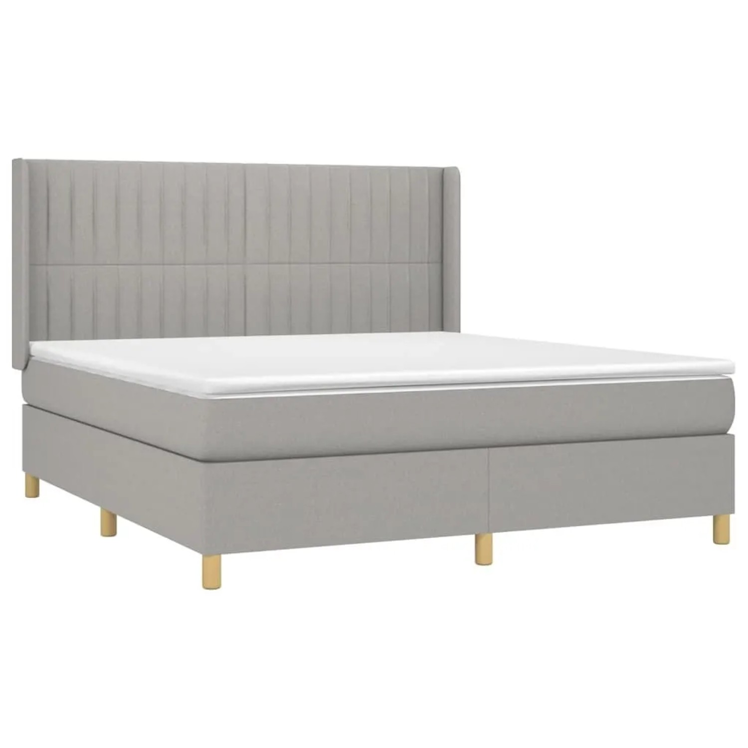 vidaXL Boxspringbett mit Matratze & LED Hellgrau 160x200 cm Stoff 3139045 günstig online kaufen
