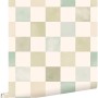 ESTAhome Tapete mit Karomuster in Beige, Blau und Grün. Dekorative Vliestapete.