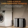 EcoFlow Stream Ultra Speicher neben Waschmaschine. Balkonkraftwerk-Set mit 1,92 kWh.