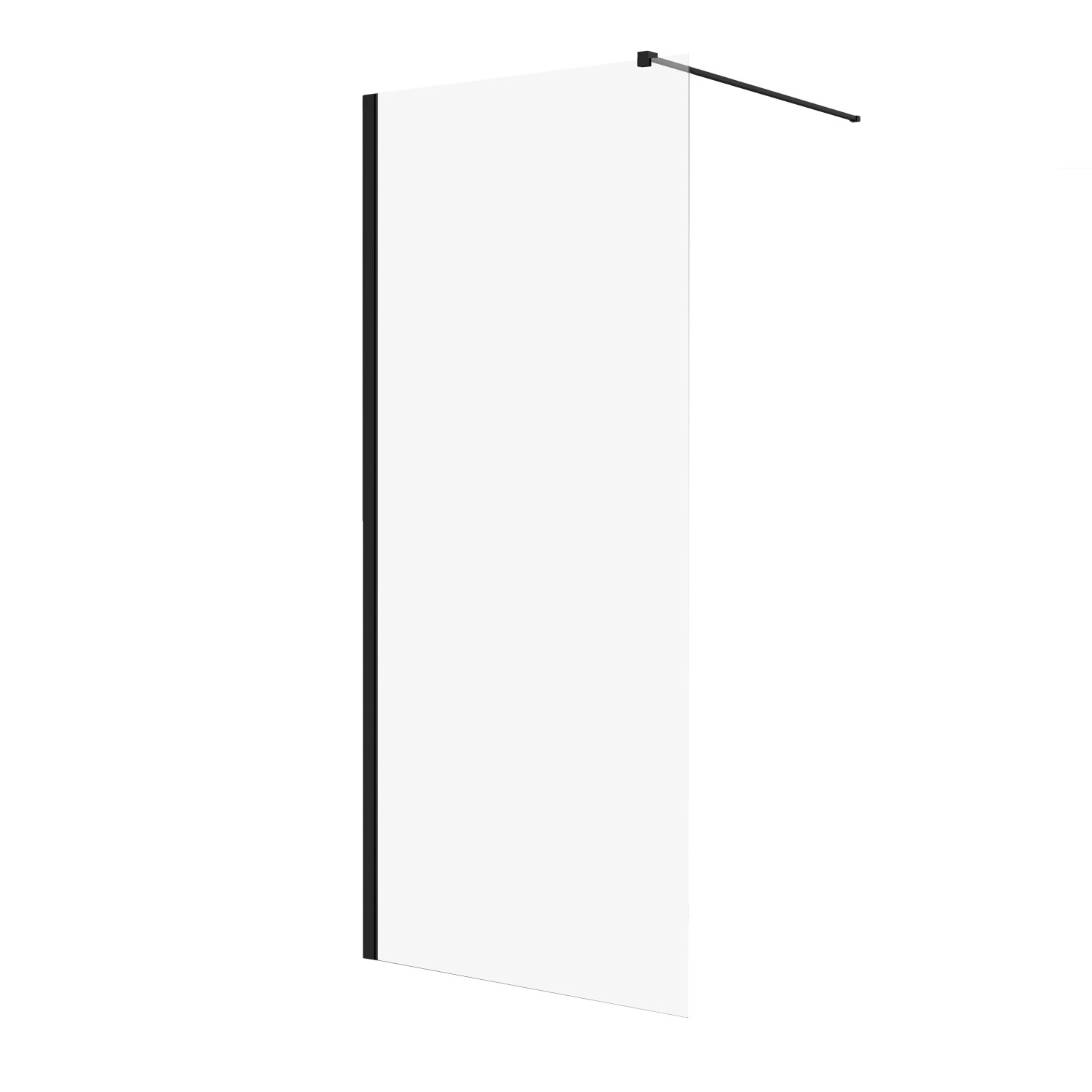 Bad Land Duschkabine Walk in Dusche KETIL Schwarz 120x195 cm 8 mm Transparent Nano Glas