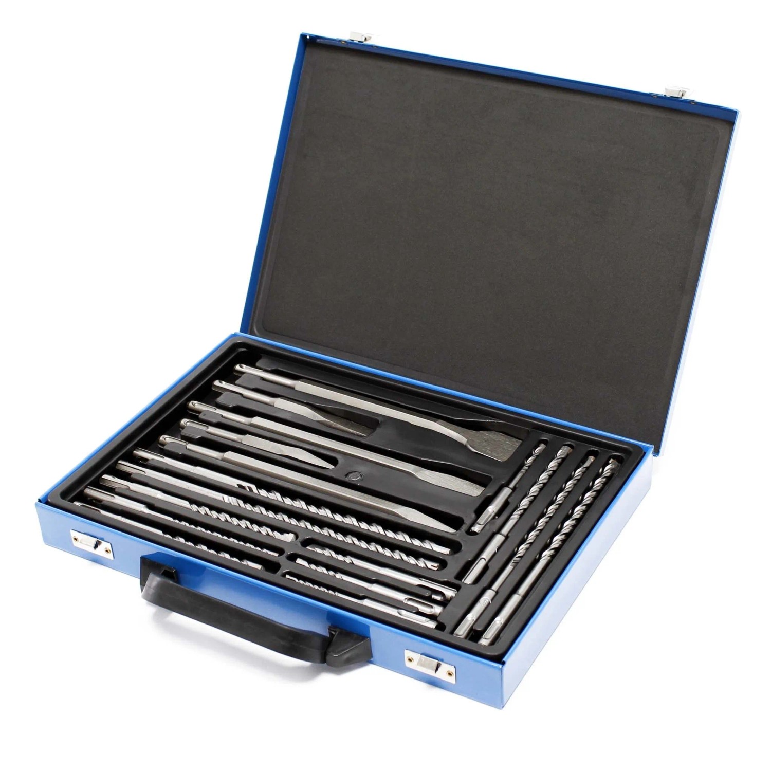 Wiltec Sds Bohrersatz 17Tlg Set Stahl Bohrer Meißel Im Metallkoffer Hammerbohrer