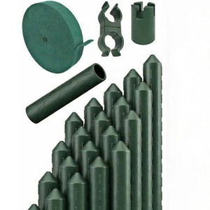 TTL GARDEN Rankstäbe 240cm, 20er Set, grün. Rankhilfe mit Stahlkern für Garten & Hochbeet.