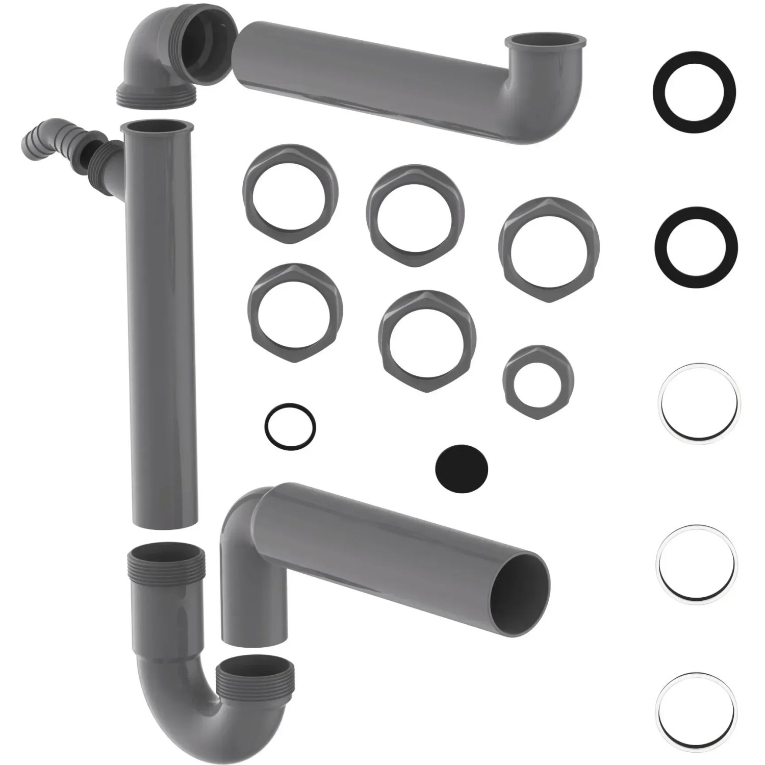 Kirchhoff Raumspar Siphon für Küchenspüle Eco Save, Set mit Zubehör.
