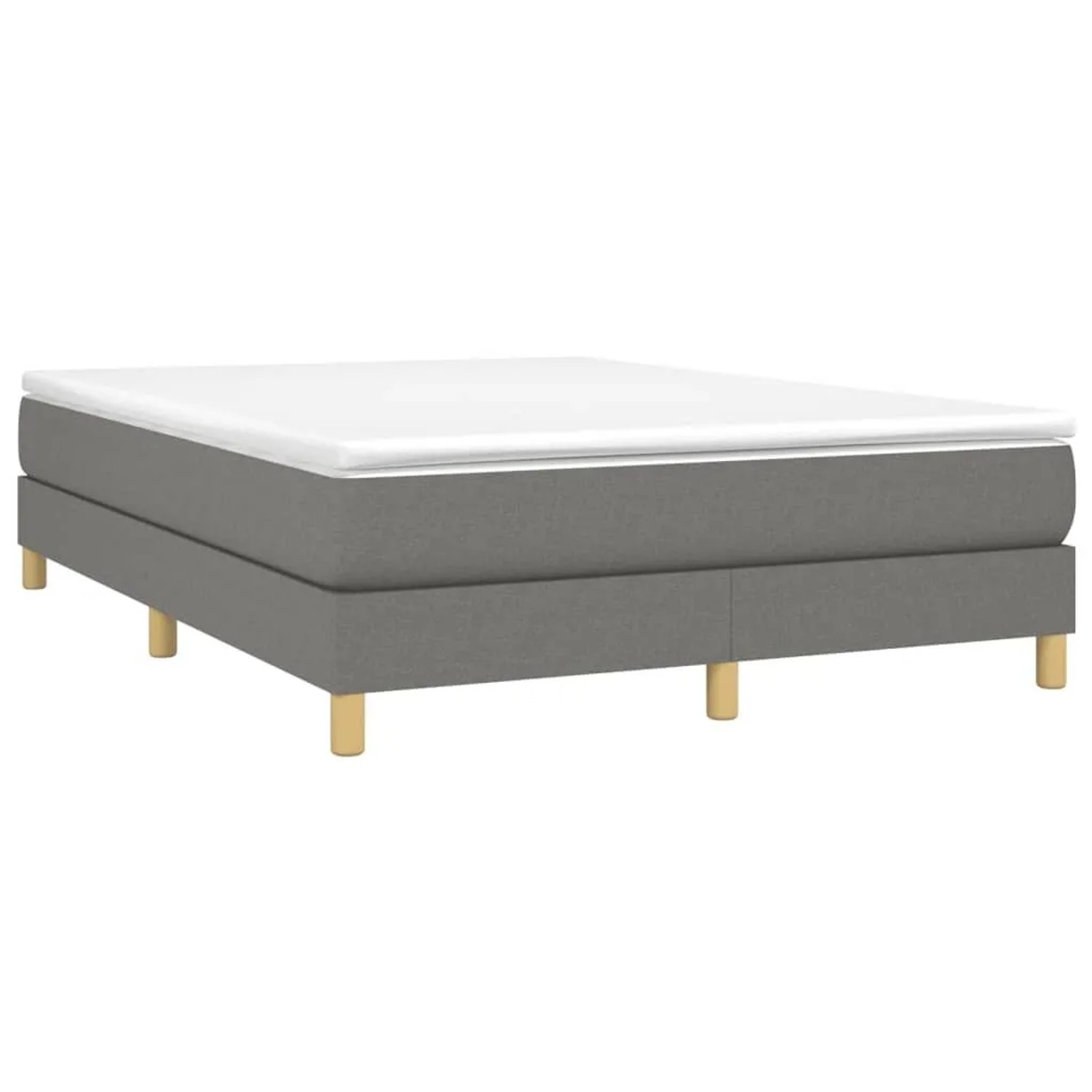 vidaXL Boxspringbett mit Matratze Dunkelgrau 140x200 cm Stoff 3144176 günstig online kaufen