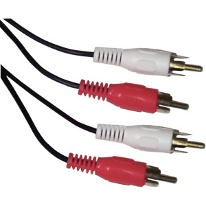 Audio Cinch-Kabel, Stereo, 1,5 m, mit roten und weißen Steckern.