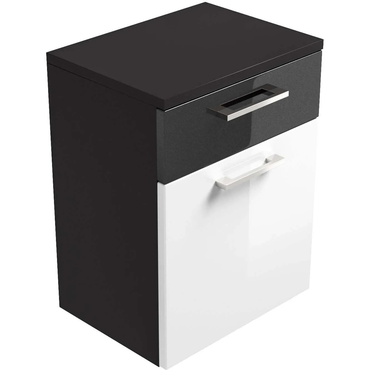 Posseik Bad-Hängeschrank Rima, anthrazit/weiß, mit Schublade und Softclose, 40 cm breit.