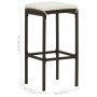 Barhocker aus Polyrattan mit Kissen, Teil des vidaXL Gartenbar-Sets.