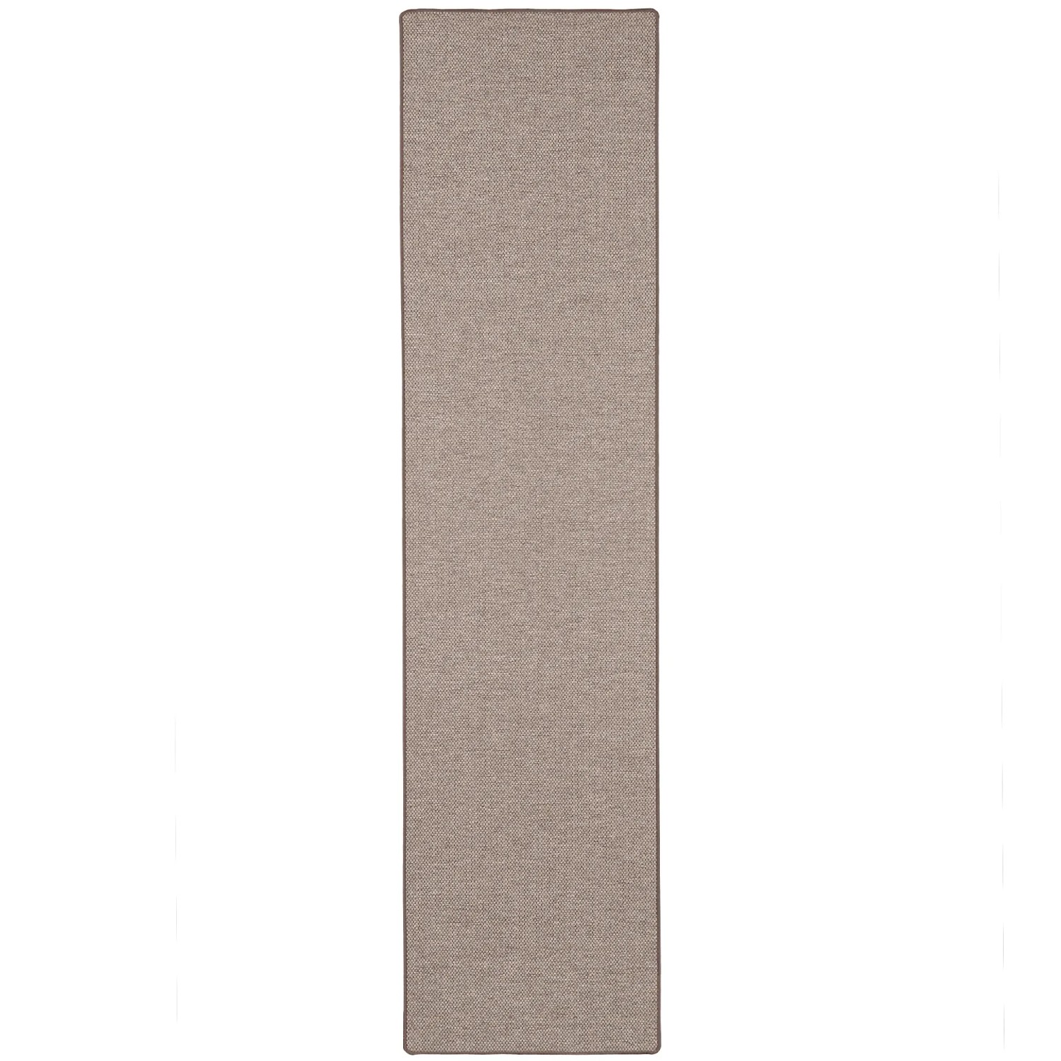 Brauner Snapstyle Teppichläufer Bentzon, Flachgewebe, 80x240cm. Fußbodenheizung geeignet.
