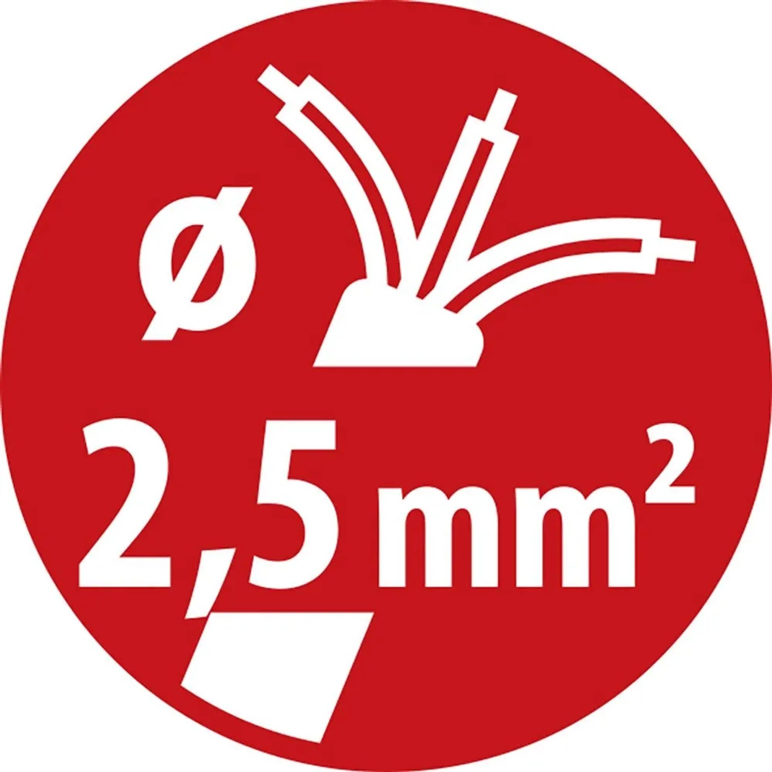 Symbol für 2,5 mm² Kabelquerschnitt der Brennenstuhl Camping-Kabeltrommel.