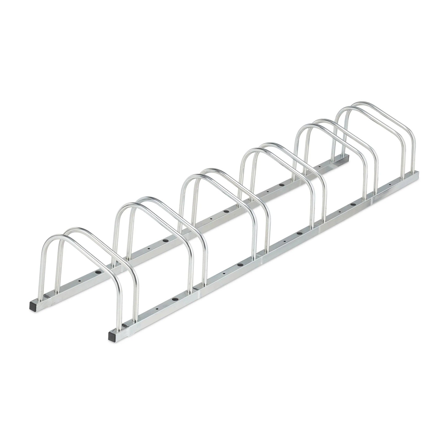 Relaxdays Fahrradständer Verzinkter Stahl Silber für 6 Fahrräder 26 cm x 168 cm x 33,5 cm 7,2 kg