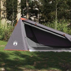 vidaXL Tunnelzelt 1 Person Grau und Orange Wasserdicht 94610