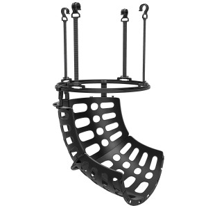 Schwarzer Basketball Rebounder aus Kunststoff für Sport & Fitness, verstellbar und drehbar.