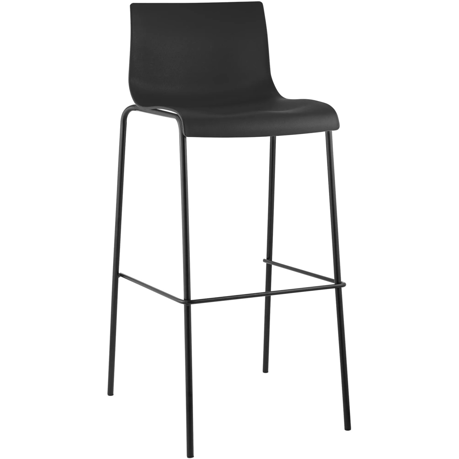 CLP Barhocker Hover Kunststoff 4-Fuß Gestell Schwarz/Schwarz