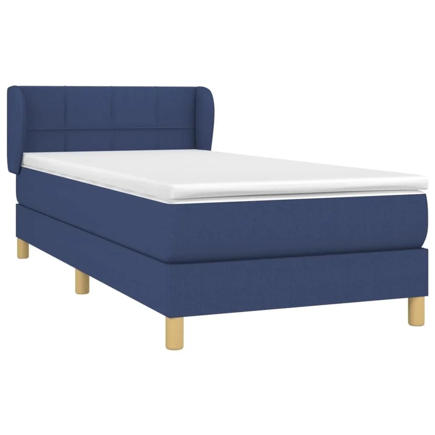vidaXL Boxspringbett mit Matratze Blau 100x200 cm Stoff 3126787 günstig online kaufen