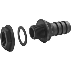 Marley Tonnenanschluss 25,4 mm, Kunststoff, zur Verbindung von Regenwassertonnen.