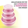 ProHome Vorratsdosen 4er Set, rund, rosa. Frischhaltedosen für die Küche.