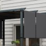 Dunkelgraue Furnicato Pergola Markise 3x3,5m mit Stoffbahnen und Stahlrahmen für Sonnenschutz.
