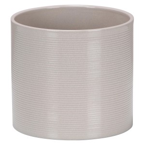 Scheurich Übertopf 828, Ø 14 cm, Sesame, aus Keramik mit feinen Querrillen.