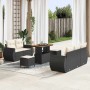 vidaXL Garten-Sofa-Set, 8-teilig, schwarz, Poly Rattan. Gartenmöbel für Terrasse und Garten.