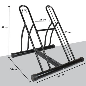 Schwarzer TRUTZHOLM Fahrradständer DUO für 2 Fahrräder, robuste Stahlkonstruktion.