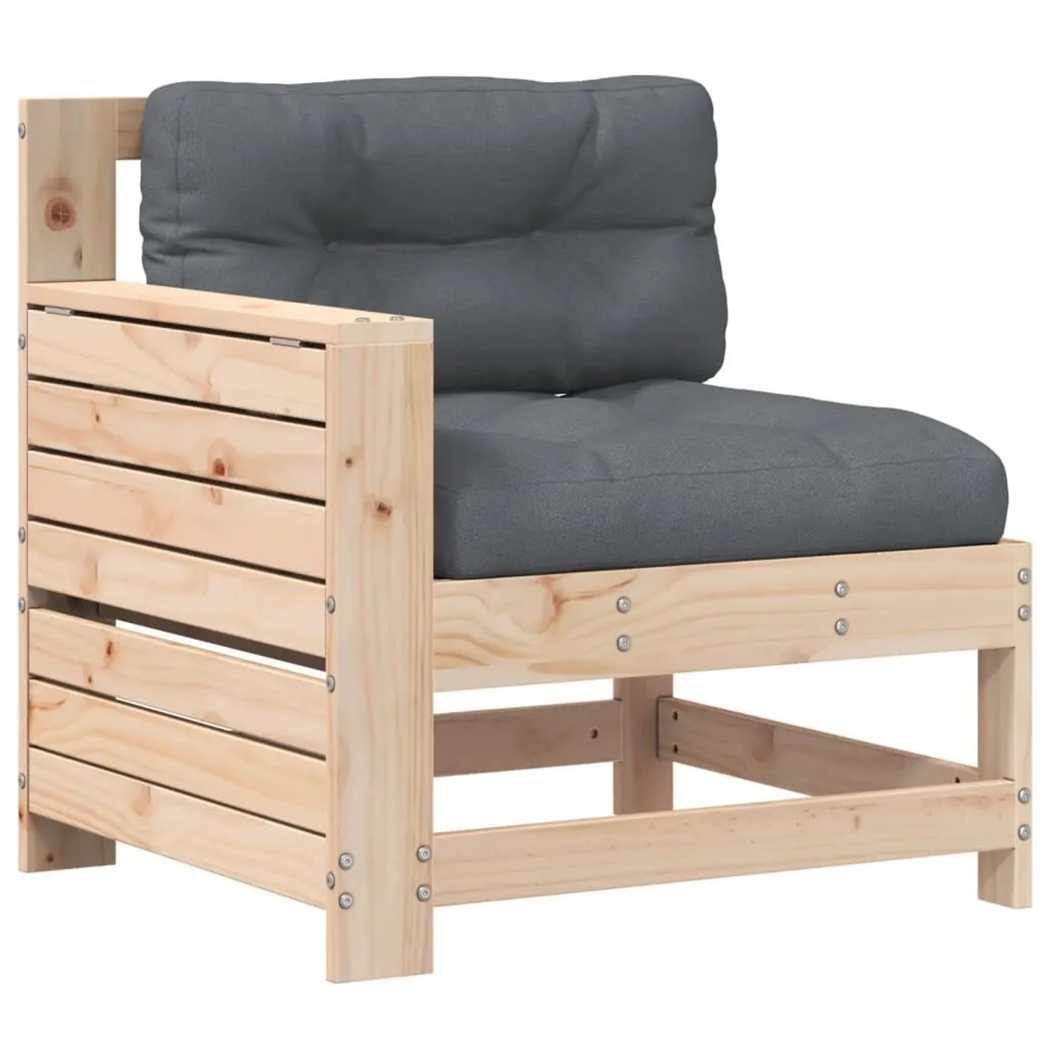 vidaXL Gartensofa mit Armlehne und Kissen Massivholz Kiefer 844914 günstig online kaufen
