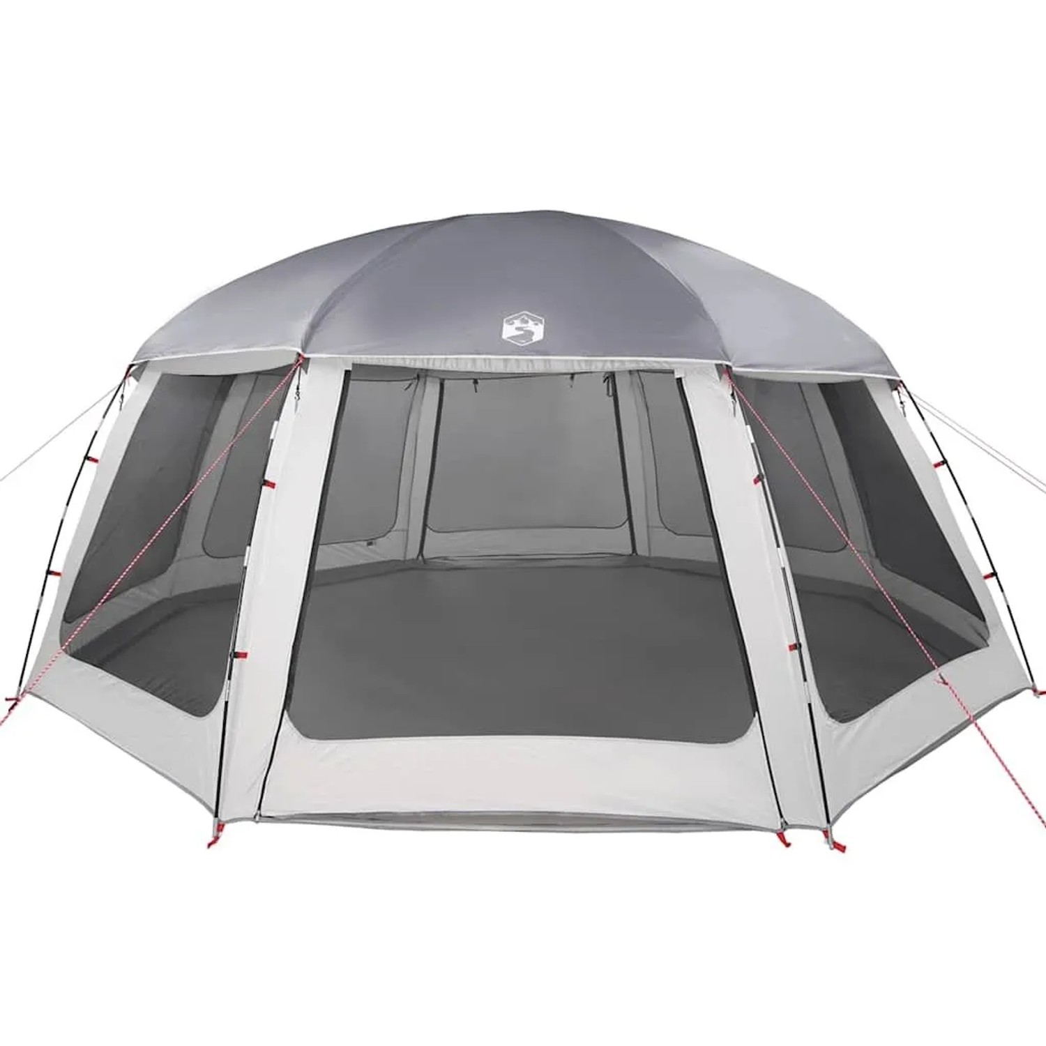 vidaXL Poolzelt mit Abnehmbarem Überzelt Netzwänden Grau 612x612cm 4100639_5