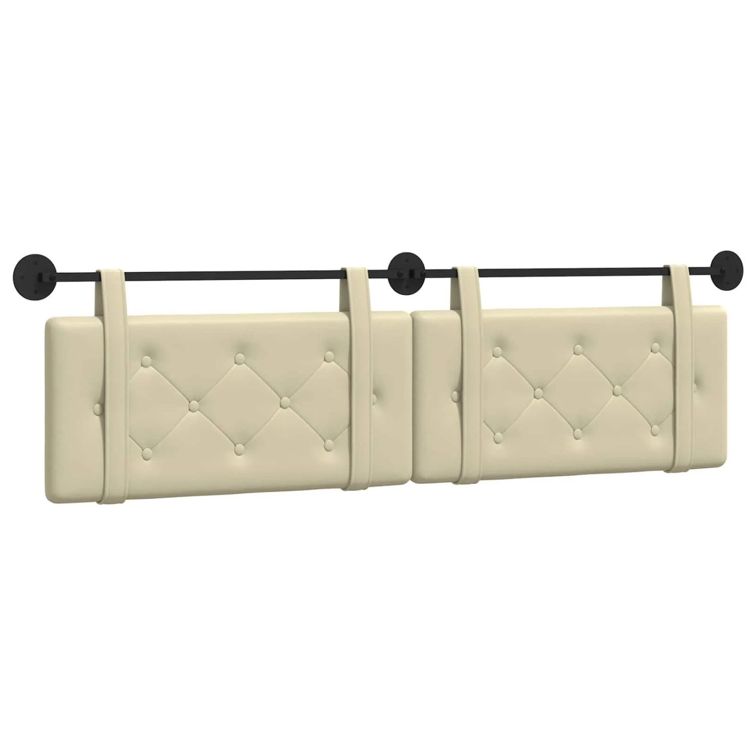 vidaXL Hängevorderseite Wandmontiert Creme 190 x 55 x 5 cm Kunstleder 42031732
