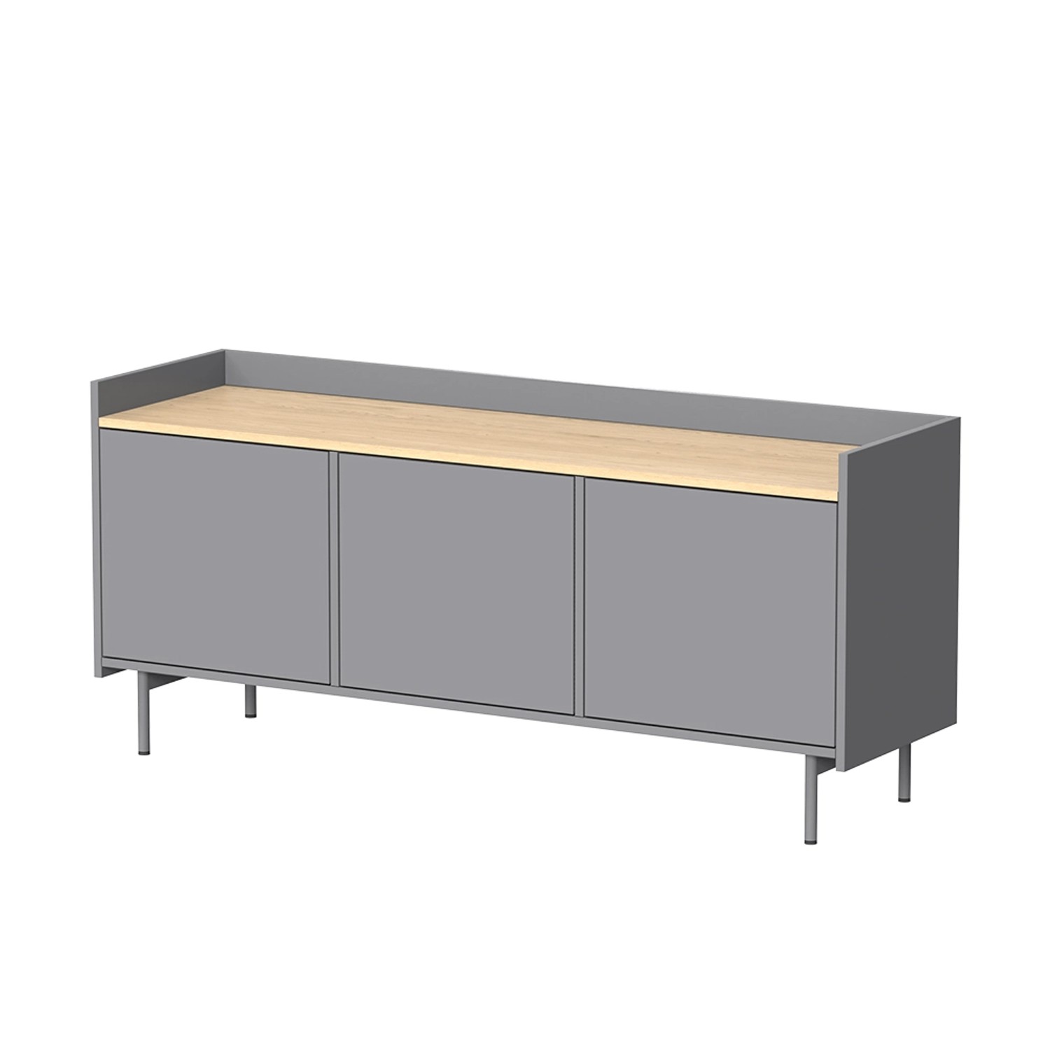Vicco Lowboard Velina Grau/Eiche 140 x 63 mit 3 Türen günstig online kaufen