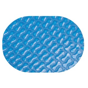 Dunkelblaue Evolution Solarplane Oval 700x350 cm mit Geobubble-Technologie für Pools.