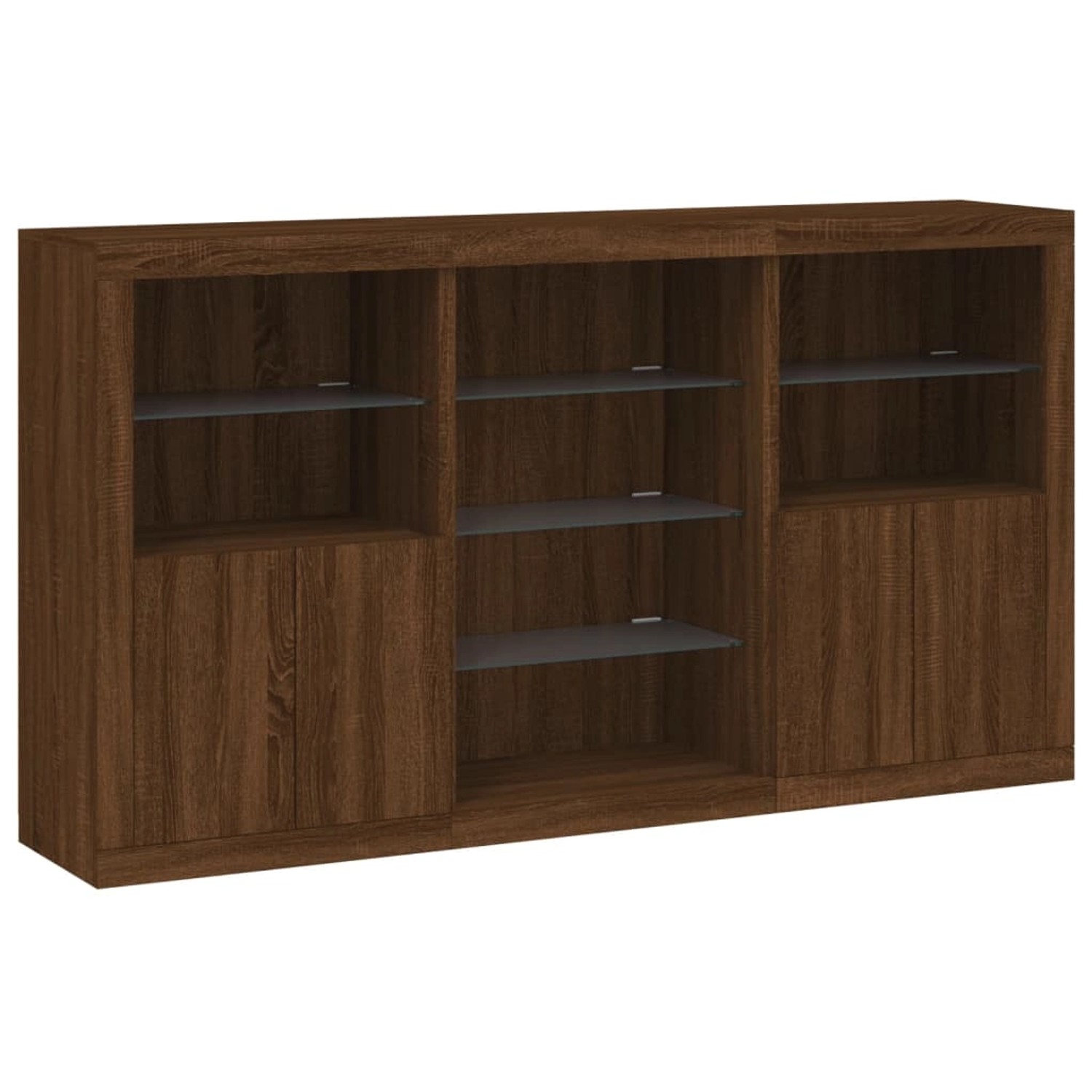 vidaXL Sideboard mit LED-Leuchten Braun Eichen-Optik 181,5x37x100 cm 3209183